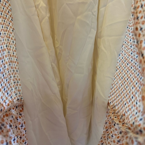 Max Studio Small NWT flounce dress cream orange blue‎ Nordstrom Rack - Picture 11 of 11